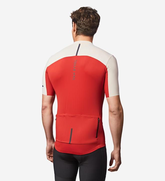 Image du produit Van rysel Maillot vélo route manches courtes été ajusté homme - EDR 2 rouge / beige (S)