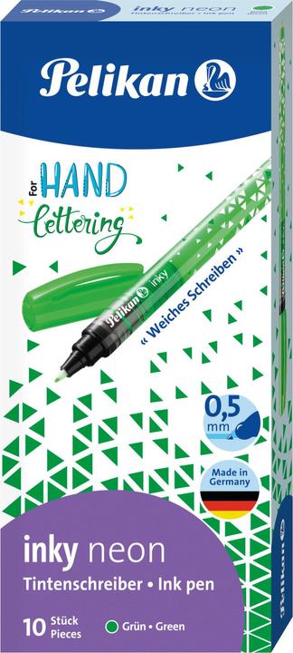 Actual product image Pelikan Ink pen inky 0.5mm 817301 Neon Green (Neon Green, 10 x)