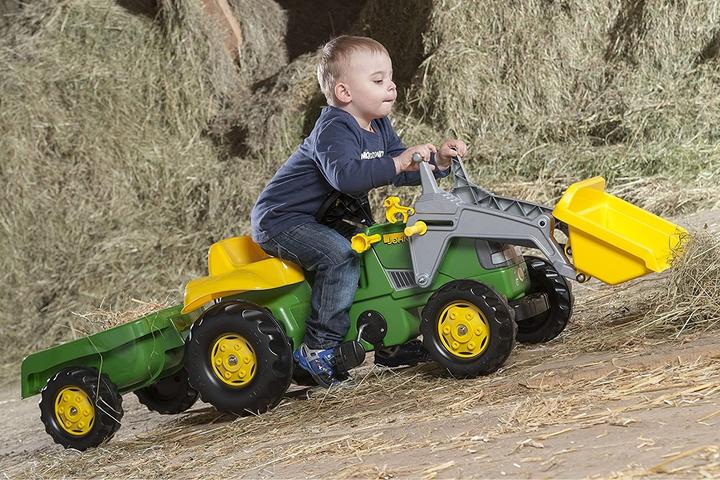 Image du produit Vedes John Deere Tracteur à pédales pour enfants avec chargeur frontal et remorque