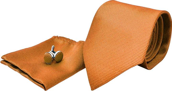 Produktbild JTI Kostümzubehör | Krawatte + Einstecktuch + Manschettenknöpfe - Orange