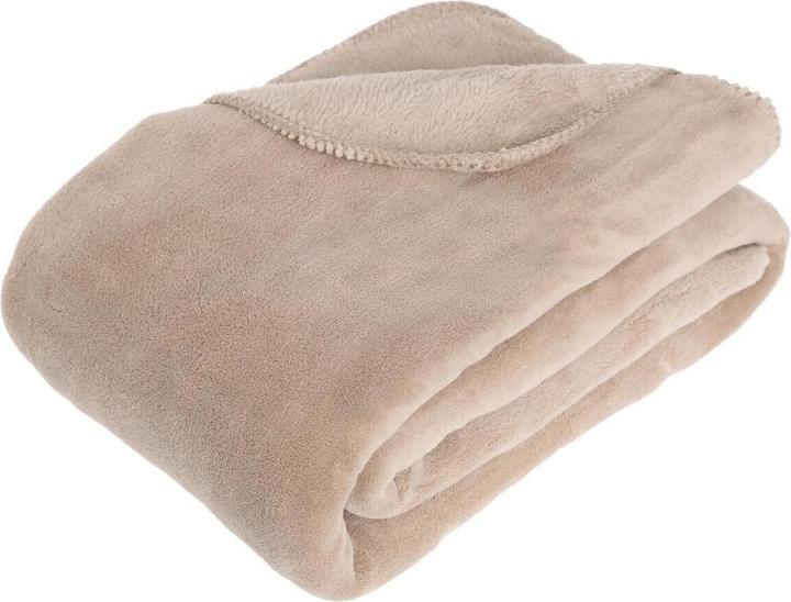 Image du produit Atmosphera Plaid en microfibre de lin 180x230, beige (180 x 230 cm)
