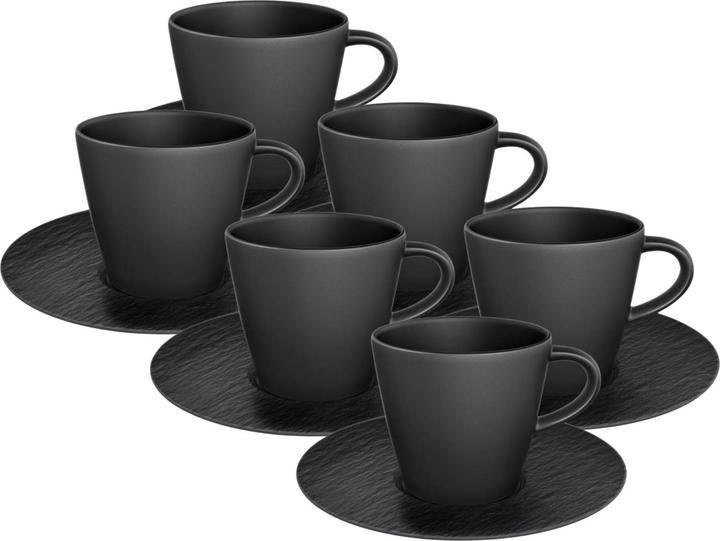 Produktbild Villeroy & Boch Manufacture Rock Kaffeetasse mit Untertasse (6 x)