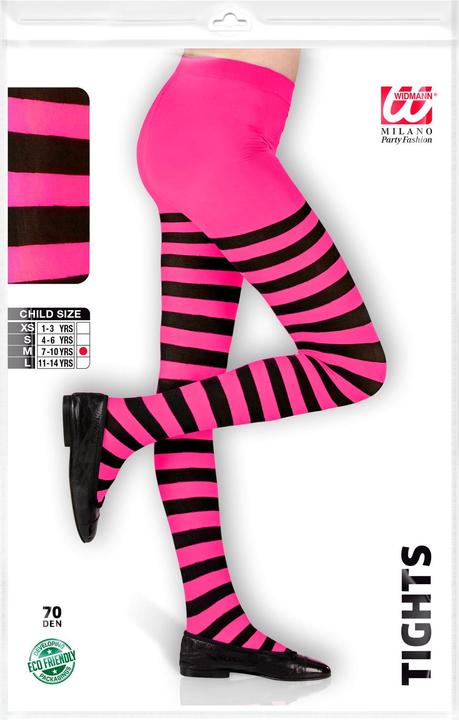 Image du produit Widmann Collants enfant noir-rose rayé (4, 5, 6)