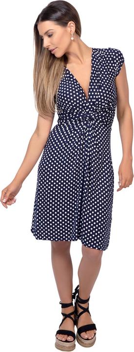 Produktbild Krisp Kleid mit kurzen Flügelärmlen gepunktet Knoten vorne (44 D)