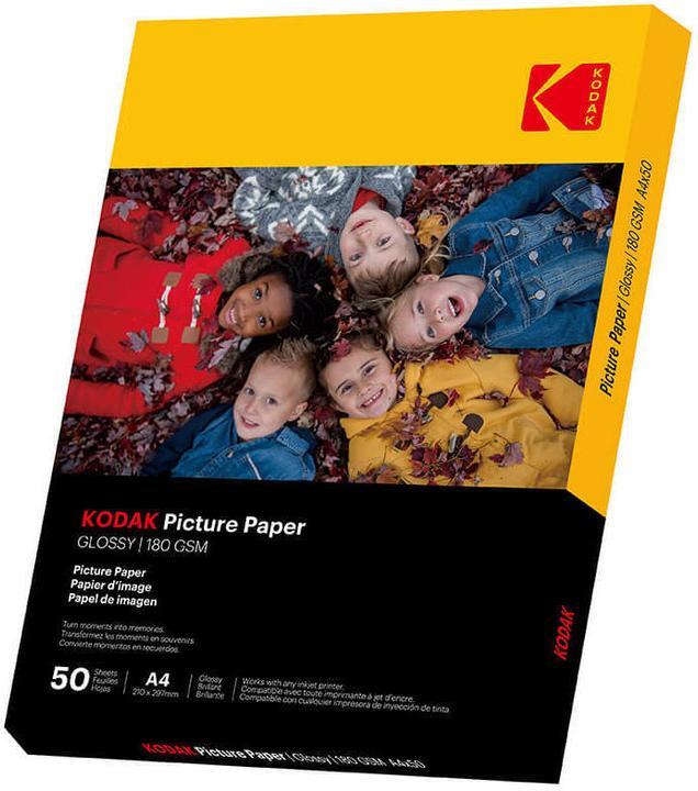 Actual product image Kodak 180gsm 9.1 mil Glossy A4x50 (180 g/m², 21 x 29.7 cm, 50 x)