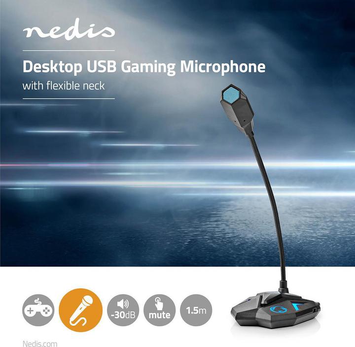 Actual product image Nedis Desktop Gaming Microphone GMICGU100BK