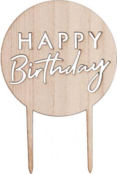 Immagine prodotto Ginger Ray Cake Topper in legno di buon compleanno