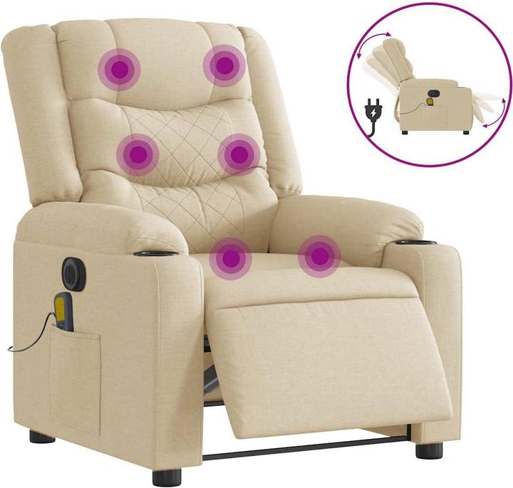 Immagine prodotto VidaXL Sedia da massaggio in tessuto crema