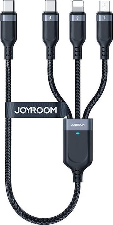 Actual product image Joyroom Multi-Use Series S-A18 3in1 USB-A - Lightning / USB-C / micro USB cable 1.2m - black (1.20 m, USB 3.2 Gen 1)