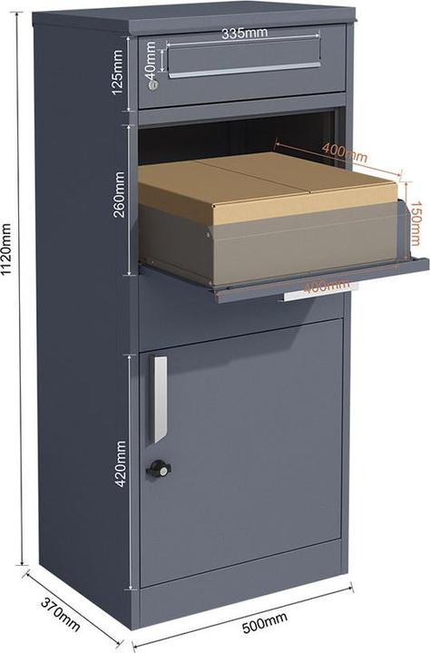 Image du produit Holmberg Boîte aux lettres pour colis 50x38x112cm anthracite