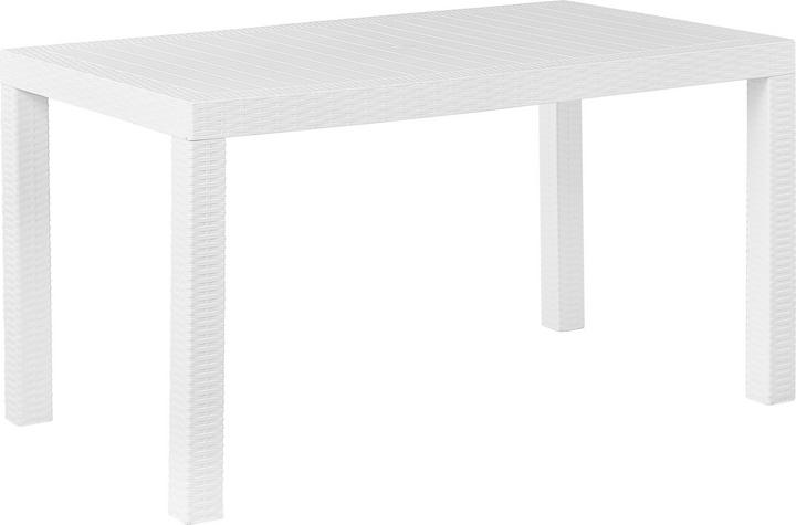 Produktbild Beliani Gartenmöbel Set Rattanoptik weiss 6-Sitzer FOSSANO (140 cm)