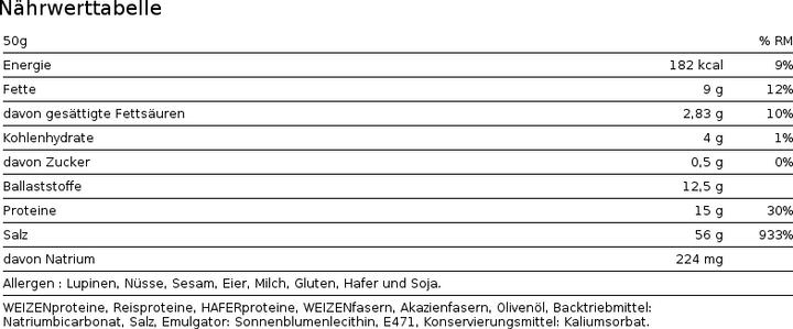 Nährwerte und Zutaten Feeling Ok Piada (2 Stk., 50 g)