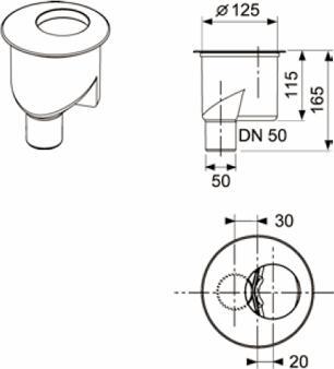 Actual product image TECE TECEdrainline vertical drain DN 50, 1.3 l/s (Drainage set)