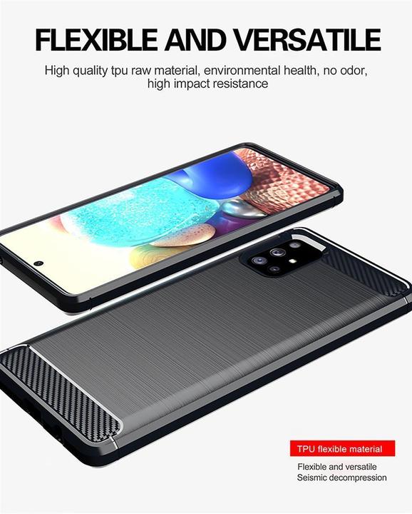 Image du produit Cadorabo TPU Ultra Slim carbon edelstahl Combi Cover (Samsung Galaxy A71 5G)