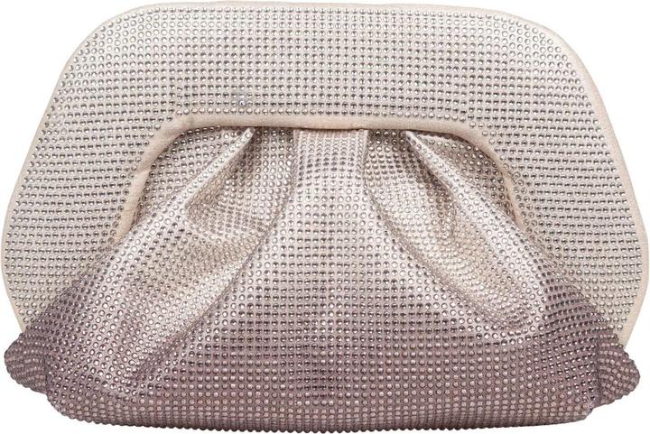 Themoirè fabric clutch bag with rhinestones applied