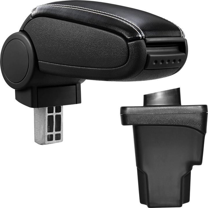 Produktbild Pro-Tec Mittelarmlehne Seat Leon III mit Staufach Kunstleder Schwarz mit weissen Nähten