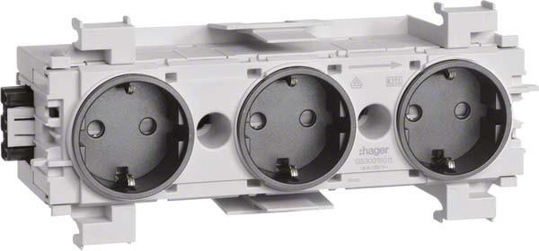 Image du produit Hager TEH GS30019011 Prise de courant triple, borne à fiche Winsta,frontr,gs