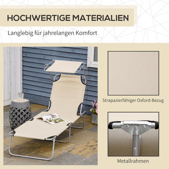 Image du produit Outsunny Bain de soleil avec protection solaire (187 cm)