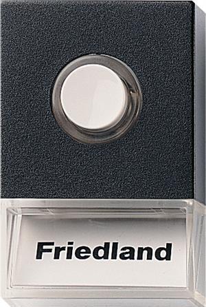 Produktbild Friedland Klingeltaster Kst sw AP rechteck m.Bel D723