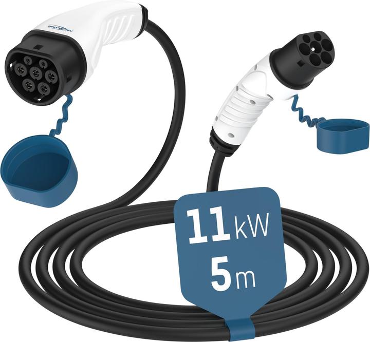 Immagine prodotto Ansmann Cavo di ricarica per auto (Tipo 2, 11 kW, 16 A, 5 m)