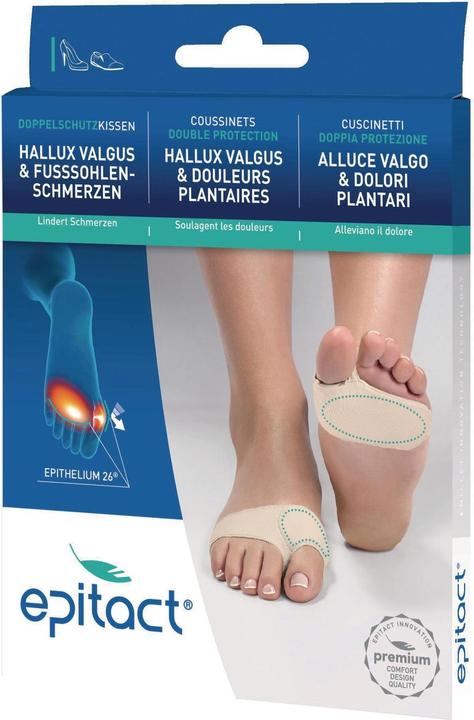 Produktbild Epitact Doppelschutzkissen Hallux Valgus und schmerzende Fusssohlen Gr. L (L)