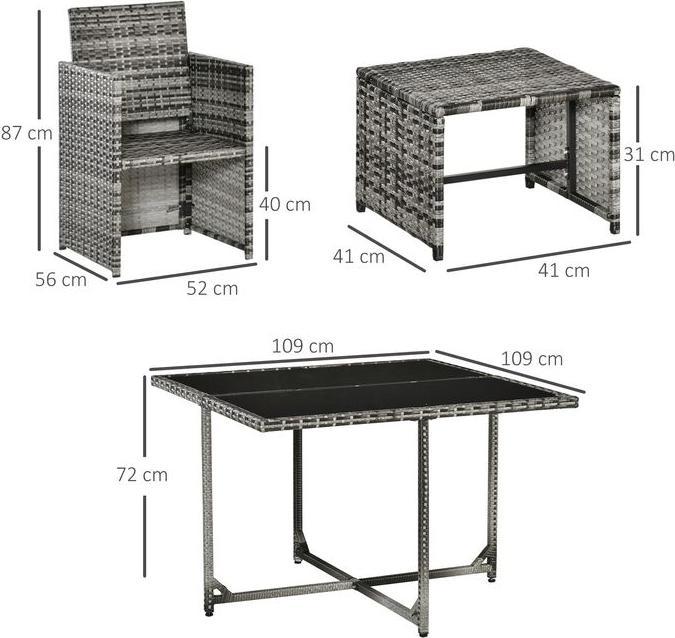 Immagine prodotto Swisshandel24 Set di sedute per 8 persone Set da giardino in polyrattan Set di sedute con cuscini inclusi Grigio (109 cm)
