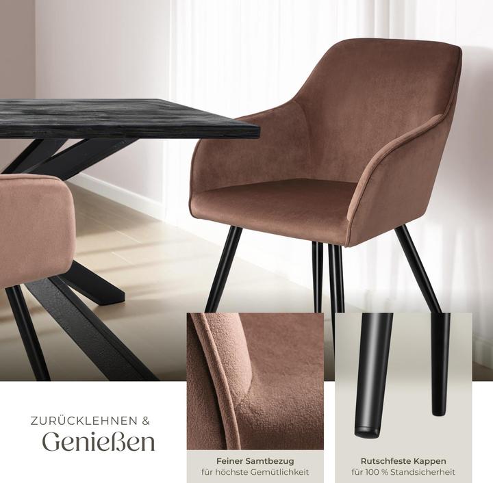 Image du produit tectake Chaise MARILYN Effet Velours Style Scandinave