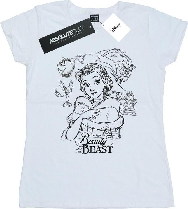 Disney Beauty And The Beast Collage Sketch TShirt (S)