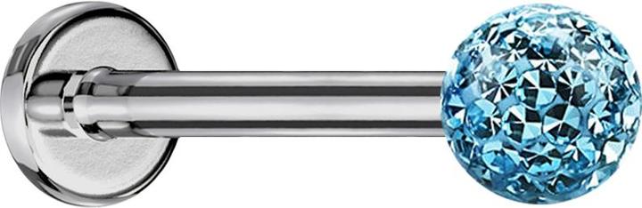 Immagine prodotto Star Piercing Micro Labret argento con sfera di cristallo acqua e strato protettivo epossidico (Titanio G23, senza ottone)