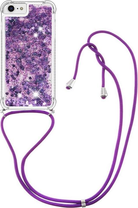 Produktbild Cover-Discount iPhone SE / 8 / 7 - Glitzer Hülle mit Umhängeband violett (Apple iPhone SE (2nd Gen), Apple iPhone 7, Apple iPhone 8)