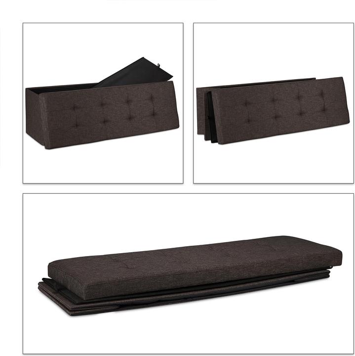 Actual product image Relaxdays Folding Storage Bench, Padded (110 cm)