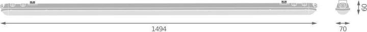 Actual product image No Name MOISTURE RESISTANT ECO VERY WIDE GREY LINEAR LED HERMETIC LUMINAIRE 52W 4000K 7020LM 1500M (7020 lm)
