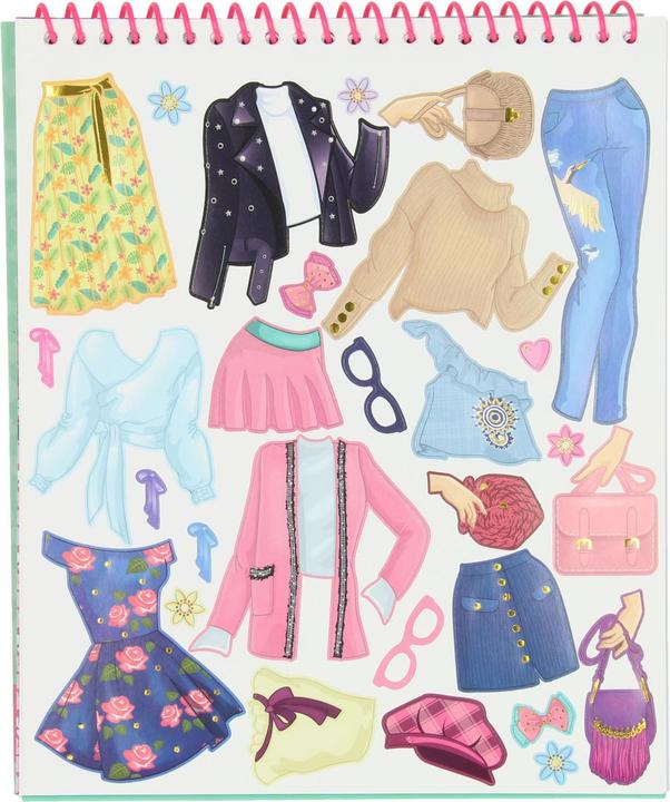 Actual product image Besties Fashion Design Colouring Book with Stickers, 20 sheets