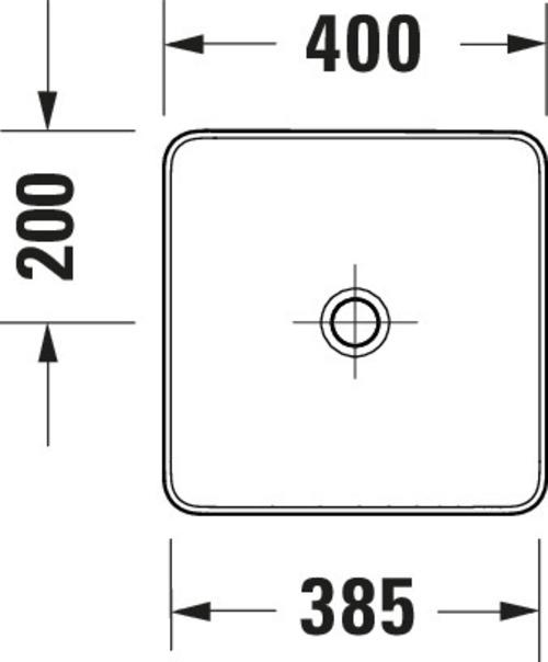 Actual product image Duravit Sivida countertop washbasin, angular, 400x400mm, without tap hole, without overflow (400 mm, 400 mm)