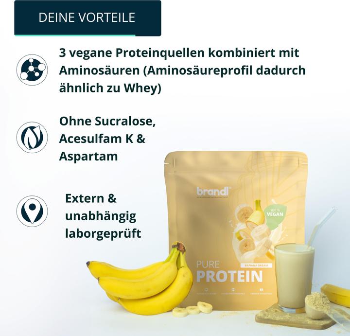 Produktbild Brandl-Nutrition Pure Protein Vegan (Banane, 1 Stk., 1000 g)