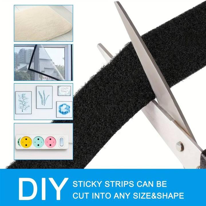 Actual product image König Design Hook and loop tape set Hook tape + loop tape self-adhesive extra strong hook and loop fastener (50 mm)