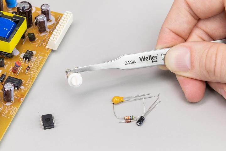 Immagine prodotto Weller Erem Pinzette in acciaio inox Erem resistenti agli acidi, punta dritta, arrotondata piatta, 120 mm