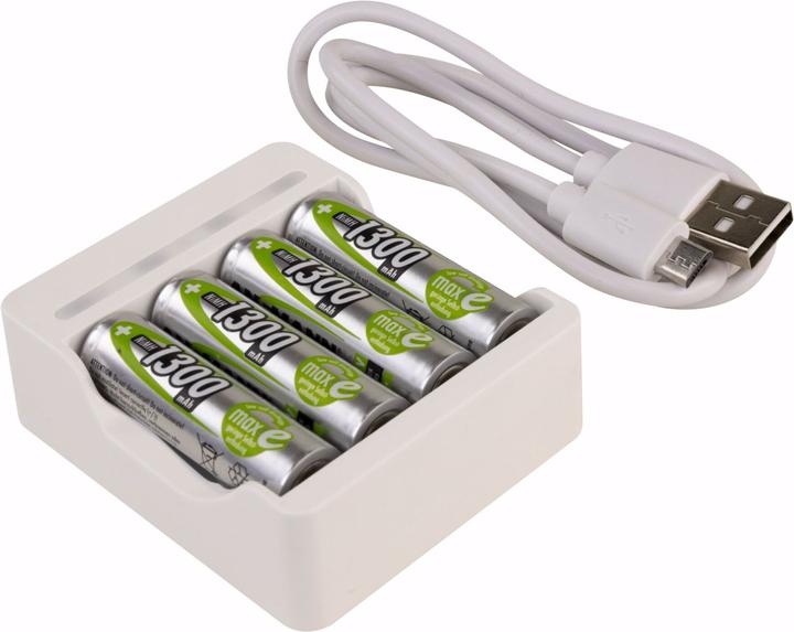 Produktbild Ansmann Ladegerät Basic IV inkl. 4 x AA 1300mAh Akku (1 Stk., AA, 1300 mAh, Akku)