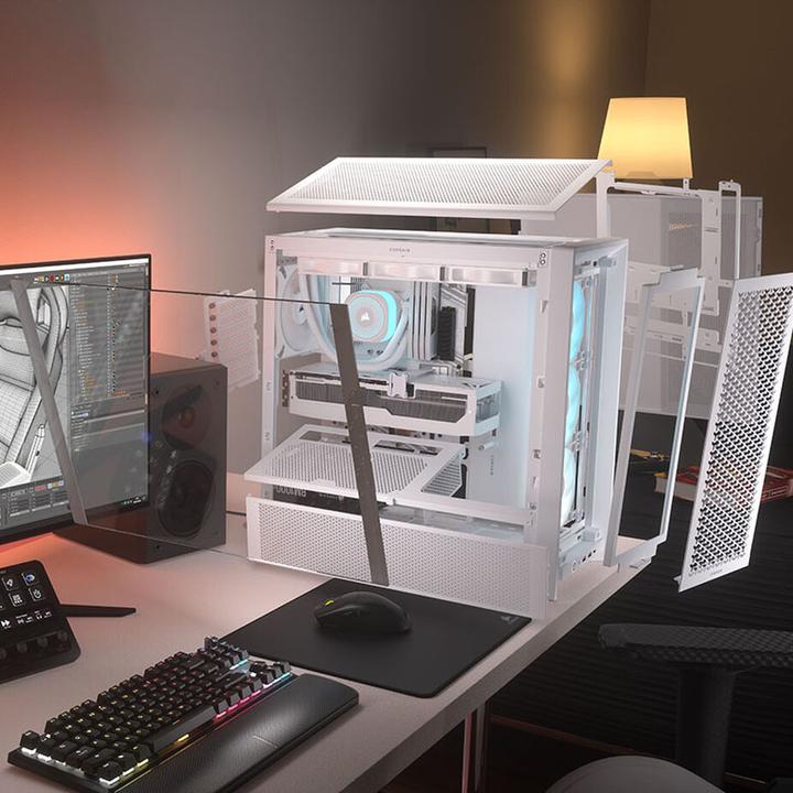 Produktbild Corsair 4000D FRAME RS ARGB WHT MID CASE (Mini-ITX, ATX, E-ATX, mATX)