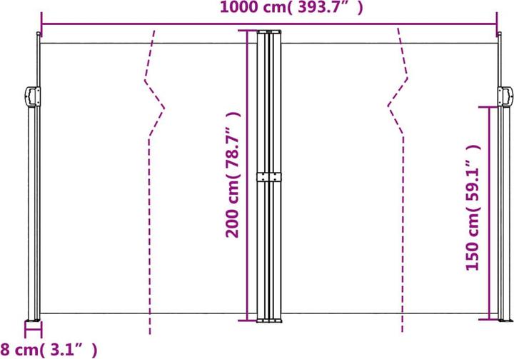 Produktbild VidaXL Seitenmarkise Ausziehbar (2 m)