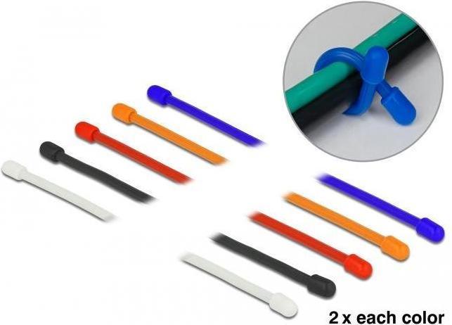 Immagine prodotto Delock Fascette di cablaggio 150mm x 4mm multicolore, 10 pezzi (Fascette in plastica, 150 mm, 10 pz.)