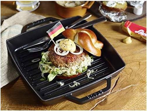 Actual product image Staub American Grill Pan square, black, 33x33 cm (33 cm, Grill pan, Cast iron)