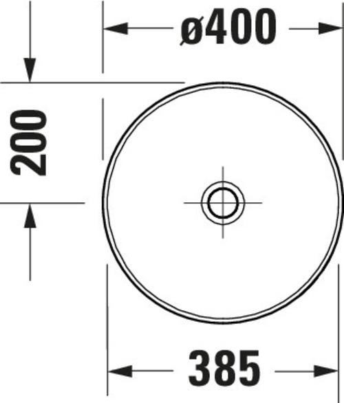 Produktbild Duravit Sivida Aufsatzwaschtisch, rund, 400x400mm, ohne Hahnloch, ohne Überlauf (400 mm, 400 mm)