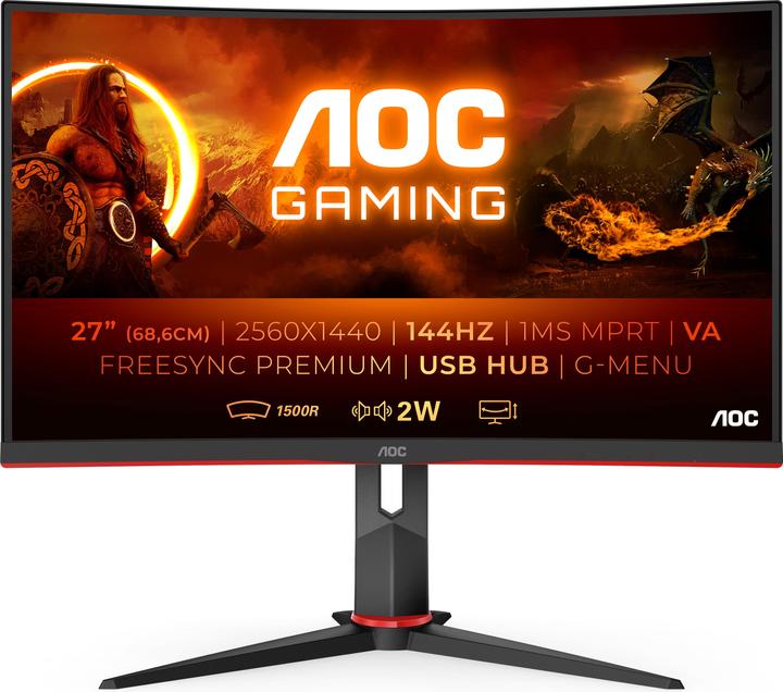 AOC CQ27G2U/BK (2560 x 1440 Pixel, 27")