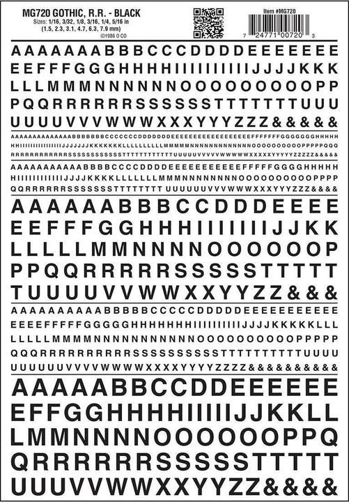 Immagine prodotto Woodland Scenics Lettere gotiche, nero