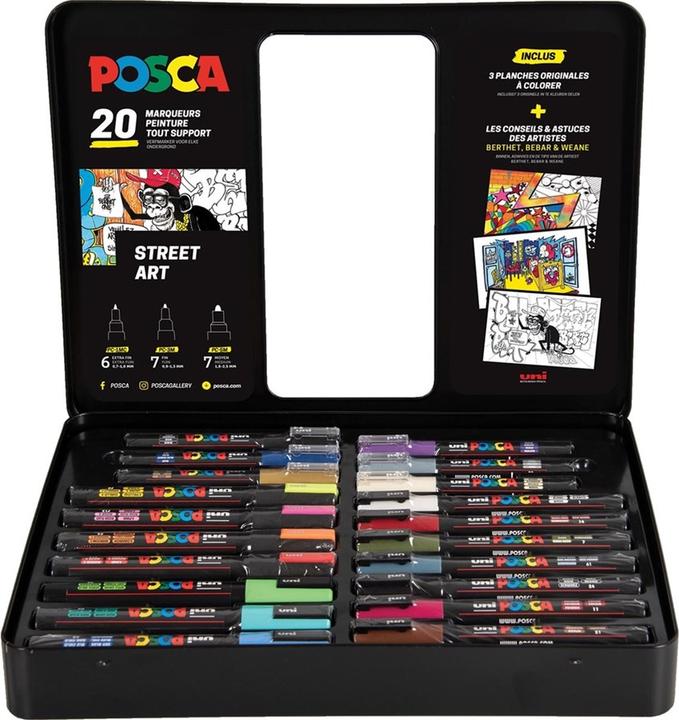 Produktbild Posca Marker "Street Art" 20er Set in Metallbox (Mehrfarbig, 20 x)