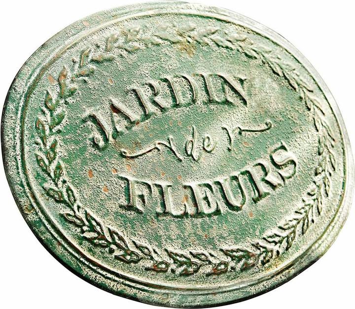 Actual product image Loberon Deco Sign Jardin de Fleurs antique green