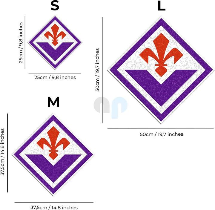 Actual product image Iconic ACF Fiorentina - logo - wooden puzzle size M (270 pieces) (270 pieces)