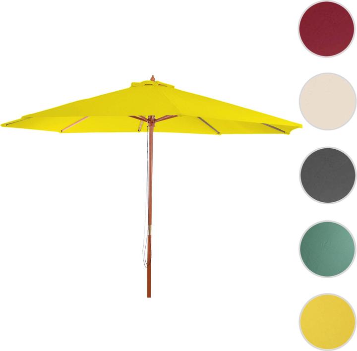 Actual product image Mendler Parasol Florida, Ø 3,5m polyester/wood 7kg - yellow (3.50 m)