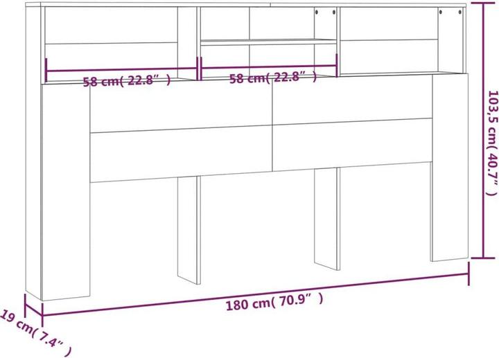 Image du produit VidaXL Oldrich (180 x 19 x 103.5 cm)
